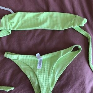 Bondeye two piece lime green. Top medium bottom small